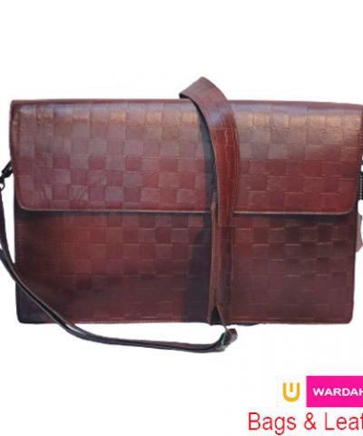 Premium Quality Square Print Pure leather executive laptop bag