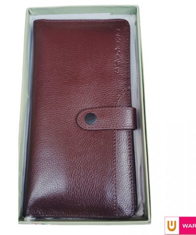 Gent’s long wallet, mobile wallet, Genuine leather wallet Coffee color