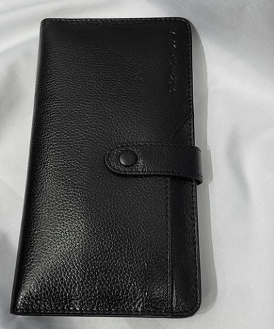 Gent’s long wallet, mobile wallet, Genuine leather wallet Black Color