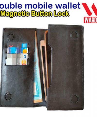 Magnetic Button lock! Long Wallet 006BK